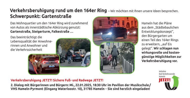 Presseerklärung zum „Antrag auf Durchführung eines Feldversuchs am 164er Ring“